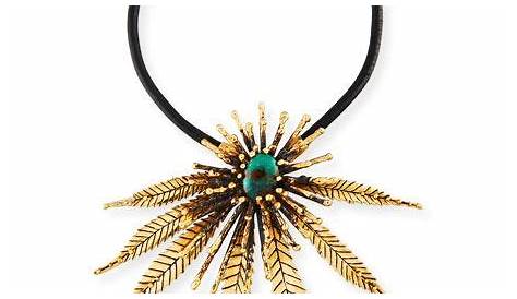 Jewelry Sculptural Leaf Necklace Gold Aje Womens Anke Meiler