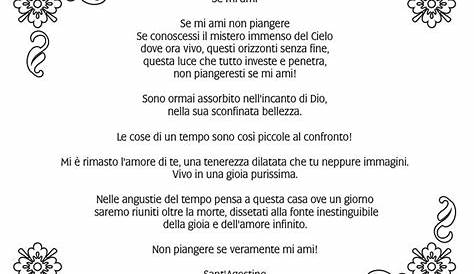 Se mi ami non piangere - Sant'Agostino - TuttoDisegni.com