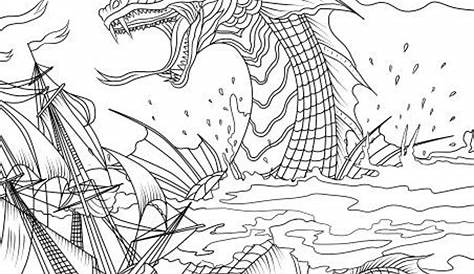 Sea Monster Coloring Page by Emra-Green on DeviantArt