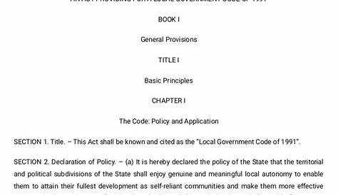 RA 7160 Local Government Code of 1991 | PDF | Local Government