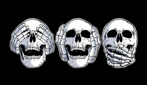 See no evil speak no evil hear no evil | Skull sketch, Unique art