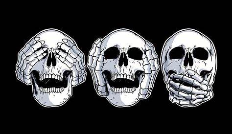 Skulls See No Evil Hear No Evil Speak No Evil Bones Rubber | Etsy