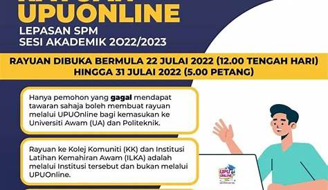 Semakan UPU Online Lepasan STPM / Setaraf Sesi 2022 / 2023