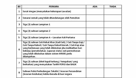 Senarai Semak Borang Permohonan Ke Luar Negara / Cara Semak Status