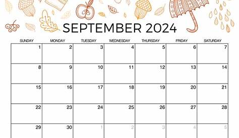 Editable Calendar September 2024
