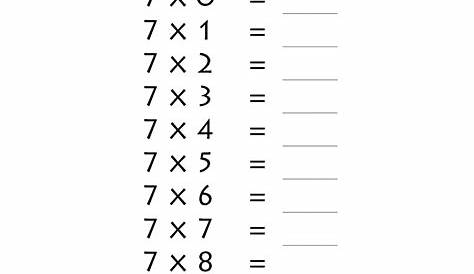 7 Times Table Worksheet For Kids 001 | Times tables worksheets, Math