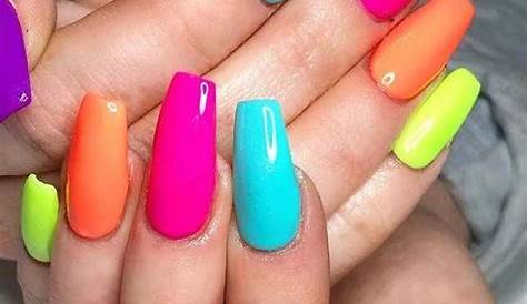 Short Acrylic Nails Different Colors 23 Cute Multicolored To Copy This Summer