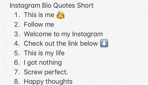 Best Quotes Short Instagram Bio Ideas - Instagram bio ideas in 2020