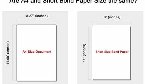 What is the Size of Short Bond Paper in Microsoft Word?