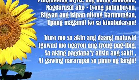 ***short opening prayer for class*** english version for filipino