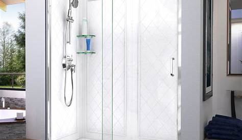 Sterling Ensemble White 4-Piece Alcove Shower Kit (Common: 32-in x 60