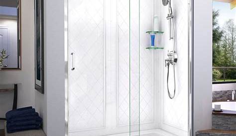NORTHROOM 60" W x 76" H Frameless Rectangle Shower Stall with Fixed