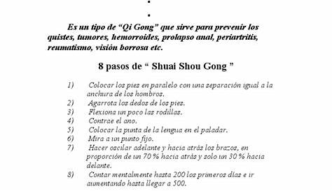 Shuai Shou Gong. Ejercicio de oscilación de brazos - Instituto