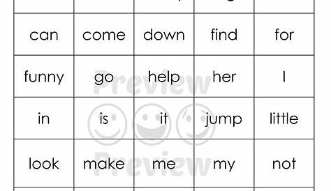 Sight Word Bingo Cards Printable Printable Bingo Cards