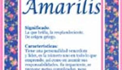 Amarilis (Nombre) - Significado de Amarilis