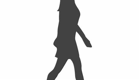 Chica caminando silueta negro vector, gráfico vectorial © milanpetrovic