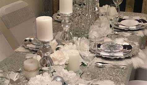 Silver And Purple Christmas Table Decorations