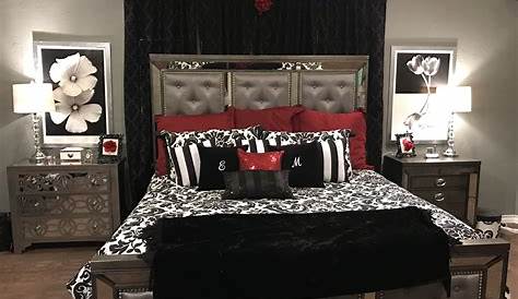 Silver And Red Bedroom Decor