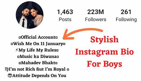 {TOP} Instagram Bio For Boys 2023 - Stylish And Attitude Instagram Bio