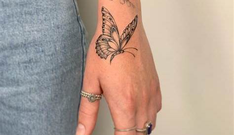 Simple Butterfly Tattoo On Hand 30 s