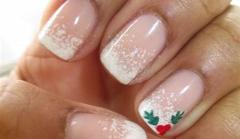 Simple Christmas Nails Winter French Tip