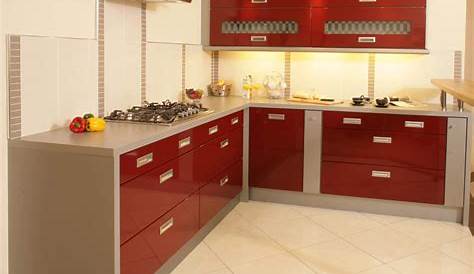 Simple Indian Modular Kitchen Designs Cream ,