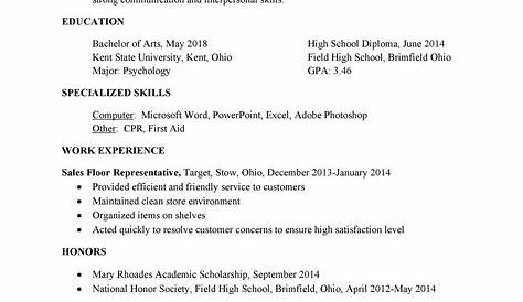 Simple Resume Examples For College Students Student Templates At Allbusinesstemplates Com