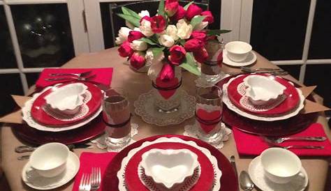 Simple Valentines Table Setting Valentine's Day Decorations