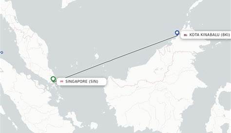 Direct (non-stop) flights from Singapore to Kota Kinabalu - schedules