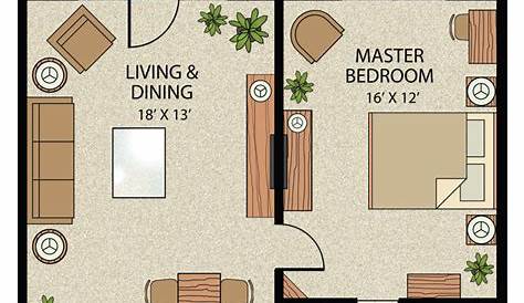 One Bedroom Suite Floor Plan | EdrawMax Template