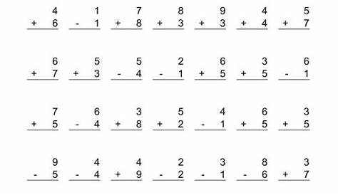 Adding and Subtracting SingleDigit Numbers (A)