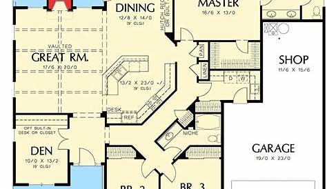 modern one-story house plan - Plan 9536