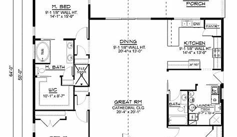 One Level Floor Plans With Garage - Image to u