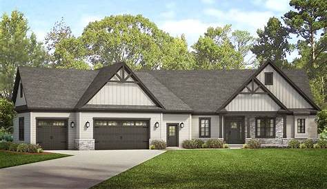 Two Story 4 Bedroom Home Plan with 3-car garage | Garage house plans