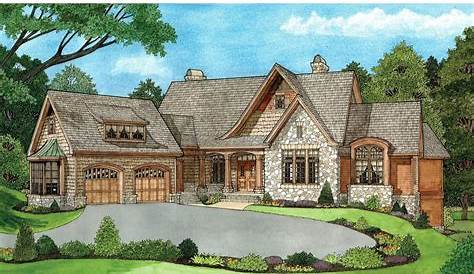 Walkout Basement House Plans for a Rustic Exterior with a Stacked Stone