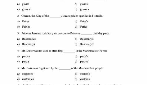 Singular And Plural Possessive Nouns Worksheets