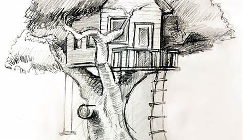 Sketch Of Tree House Pin By Jazmin On Art Drawings Drawing Drawings Pencil