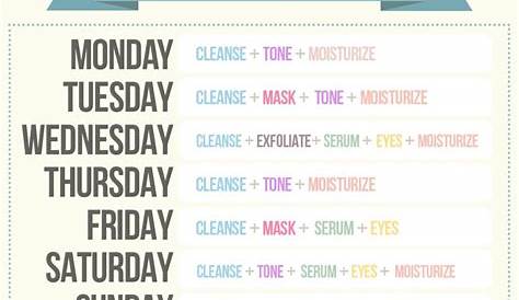 Skin Care Routine Calendar Pin En