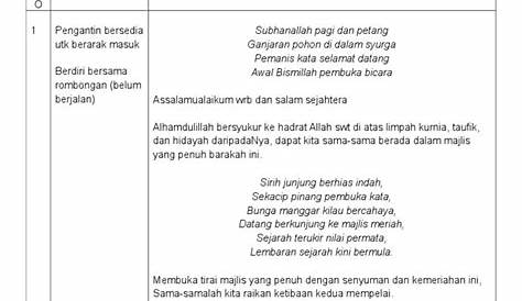 Contoh Teks Pengacara Majlis Tidak Formal