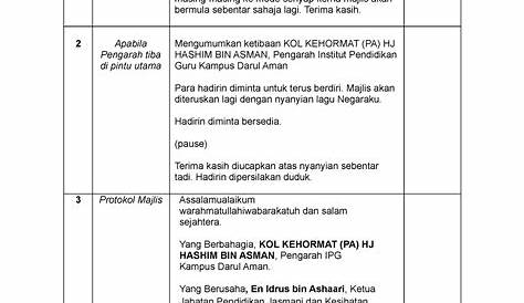 Rasmi Contoh Skrip Pengacara Majlis - Teks Pengacara Majlis Docx