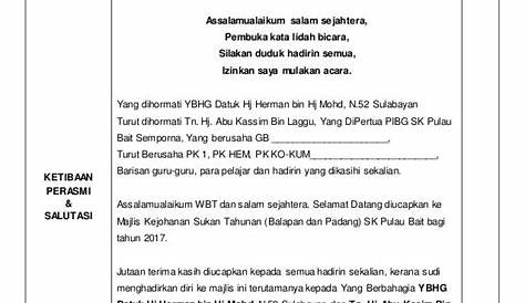 Skrip Pengacara Majlis Penyampaian Sijil Dan Hadiah