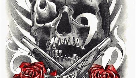 Skull Gun Tattoo by @o_one_art - Tattoogrid.net