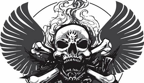 Printed vinyl Skull Wings Emblem | Stickers Factory
