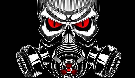 Black and White Skull Gas Mask Vector Stock Vector - Illustration of