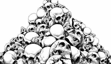 The Skull Is Seen From Under The Ground. Vector Illustration. Stock