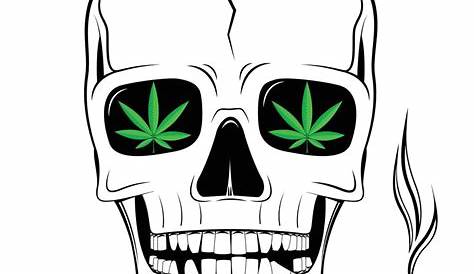 Skull smoking a marijuana Royalty Free Vector Image