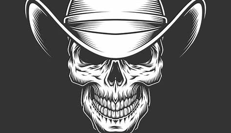 Skull Cowboy Hat Drawing stock vector. Illustration of drawing - 84001184