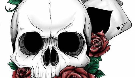 Skull Flower Tattoo Drawing | Skull flower tattoo, Roses drawing
