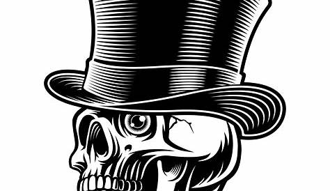 Skull with top hat small | Production Ready Artwork for T-Shirt Printing