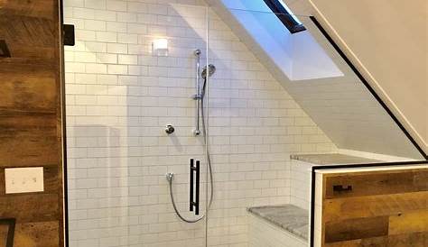 Bespoke 2 sided shower enclosure shaped to sloping ceiling | Sloped
